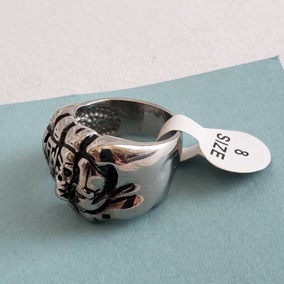 FTW Stainless steel Biker ring. For The Win Size 8 - Picture 8 of 8